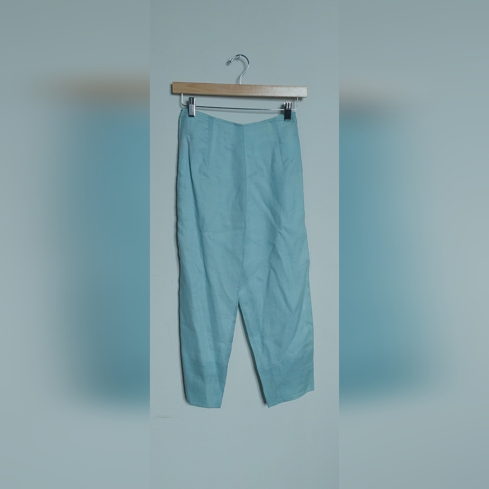 Cleo Light Blue High-Waisted Capri Pants Size X-small